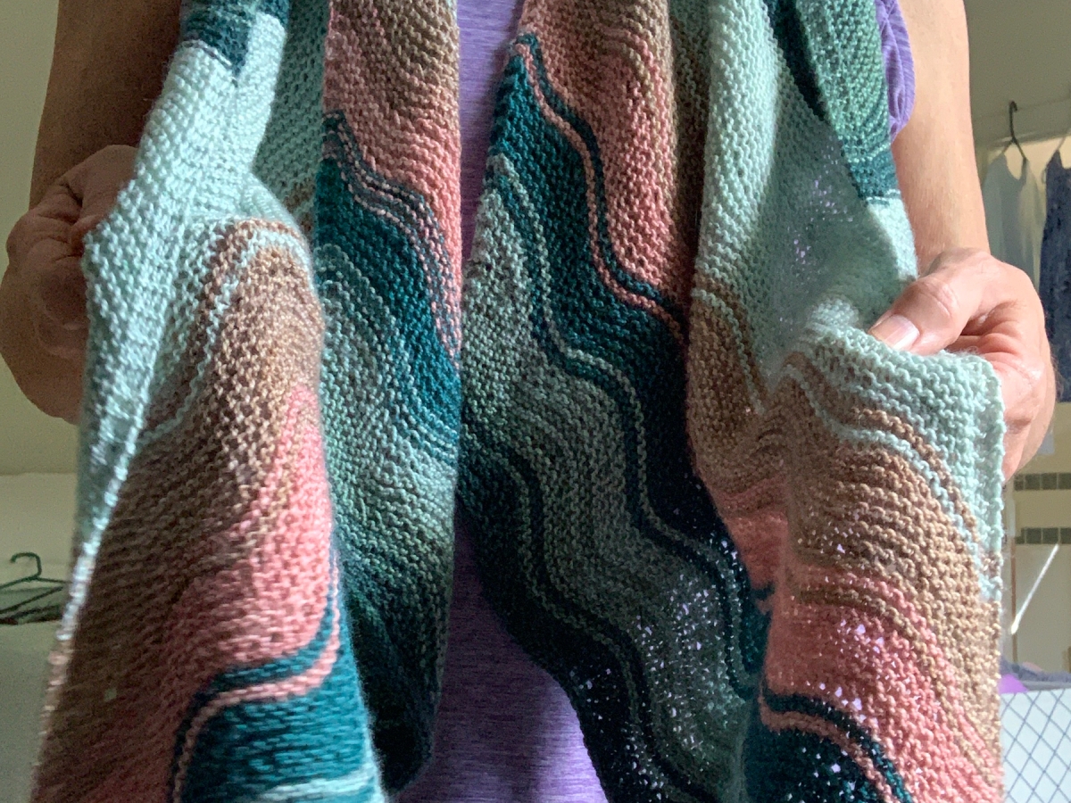Knitting Bay's Edge shawl