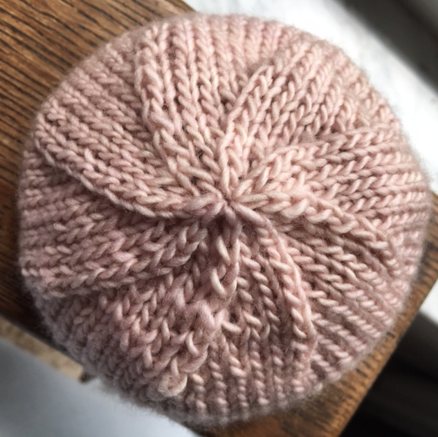 Top of baby hat spiral with decreases
