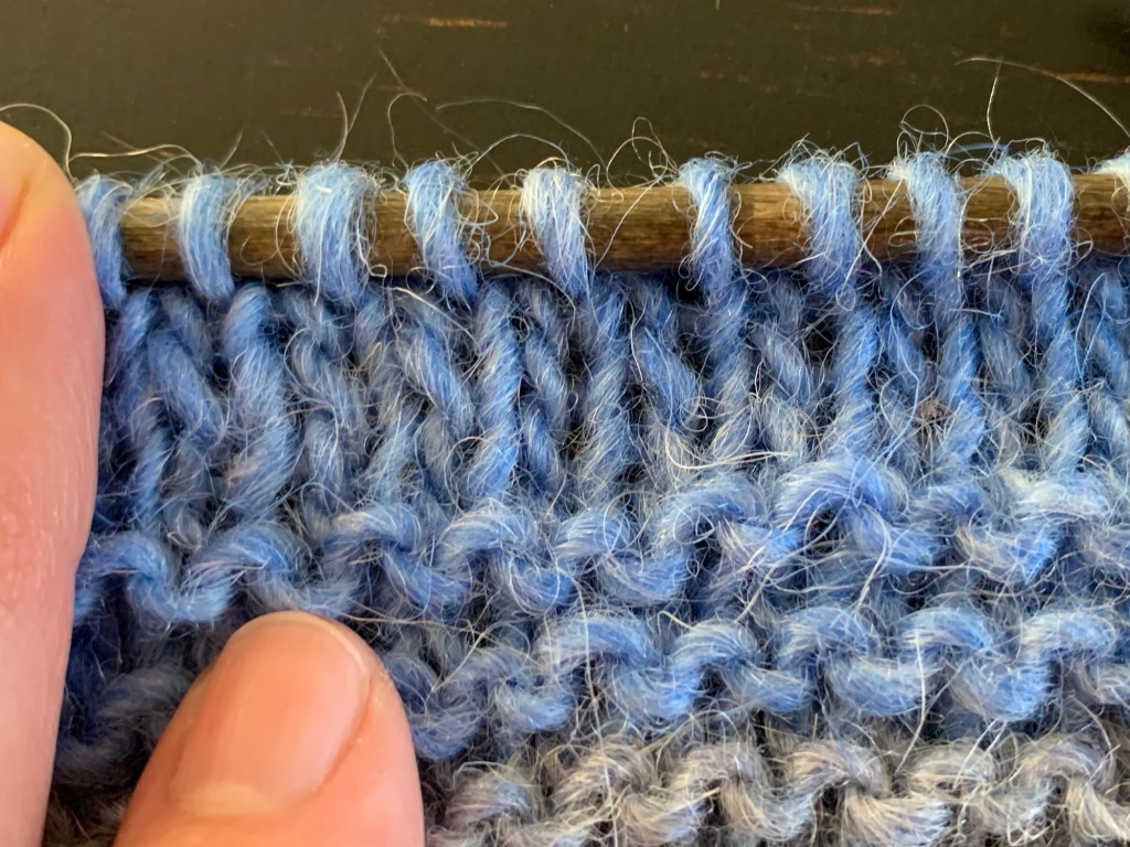 Rows of stockinette stitch