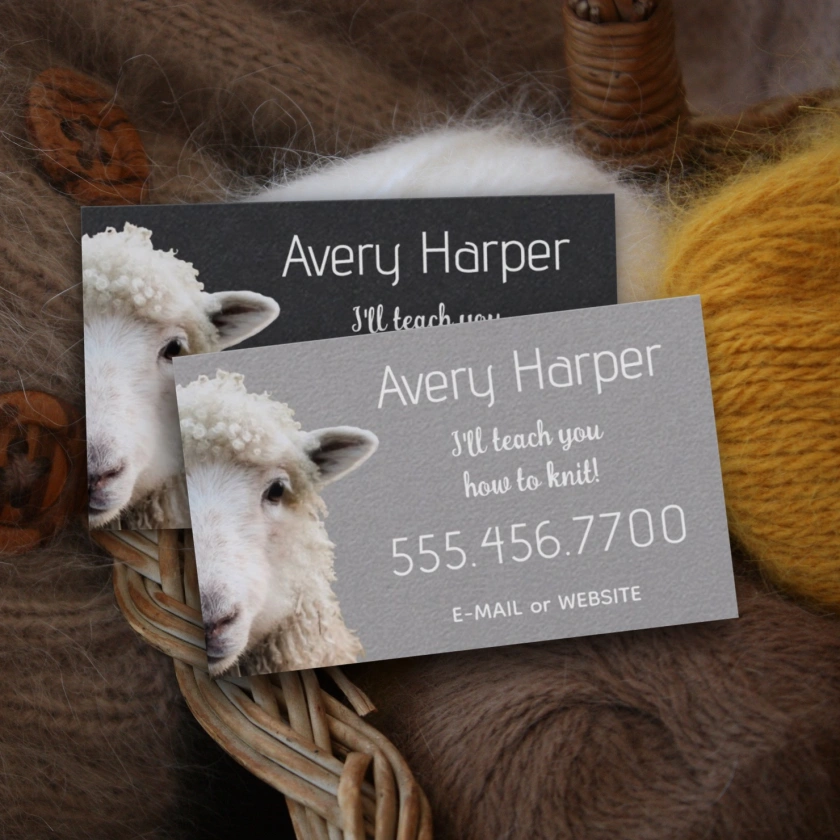 Knitting business cards