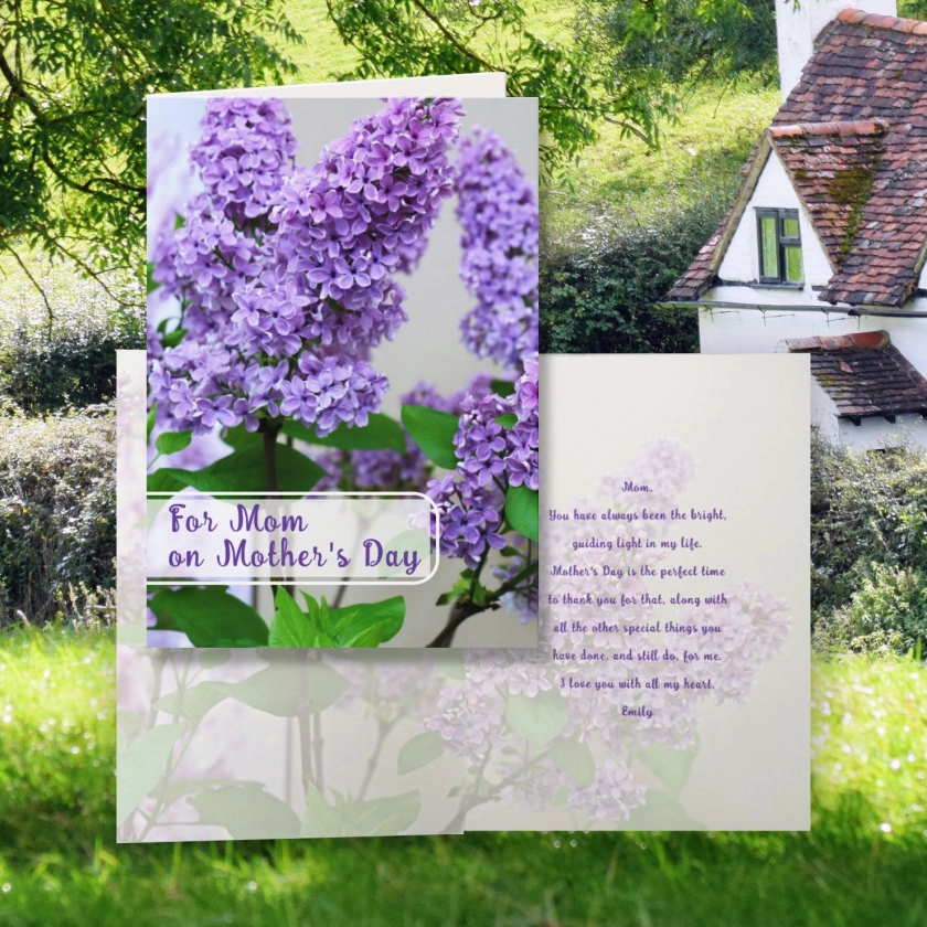 Lilacs mothers day card with message
